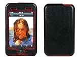 PCMICROSTORE Brand Apple iPod Touch Leather Wrap Snap-On Crystal Case for iPod Touch 8gb and iPod Touch 16gb - Bundle with Touch Screen Protector