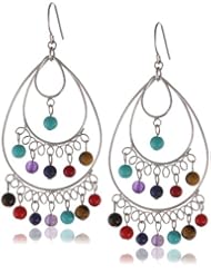 Sterling Silver Triple Teardrop Bead Gypsy Drop Earrings