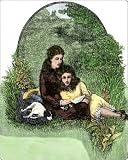 Mouse Mats of Sisters reading a book, 1800s from North Wind Picture Archives