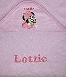Disney Personalised 100% Cotton Baby Hooded Bath Towels (Minnie Mouse, Mickey Mouse or Goofy) (Pink)