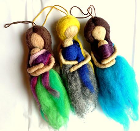 Babywearing needle felted hanging ornament/ Waldorf style/ Fairy style/ Made for order
