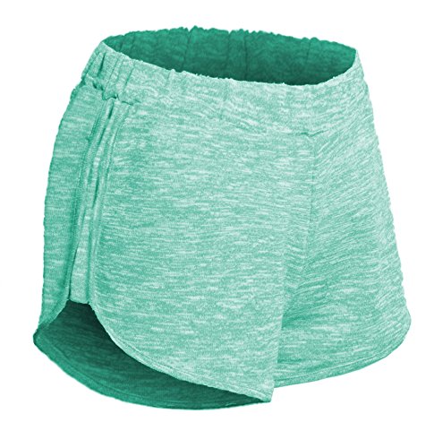 Women's Elastic Waist Marled Knit Activewear Lounge Shorts