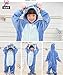 Tonwhar Kids Stitch Kigurumi Pajamas Children's Unisex Cosplay Costume Onesie (115(height:49.2