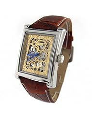 Youyoupifa Brown And Square Automatic Mechanical Movement Unisexs Watch