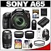Sony Alpha SLT-A65 Translucent Mirror Technology Digital SLR Camera Body & 18-135mm Lens with 75-300mm Lens + 32GB Card + Backpack + Remote + Filters + Telephoto & Wide-Angle Lenses + Accessory Kit