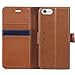 TUCCH iPhone 6s Plus Case, Leather Case for iPhone 6s Plus / iPhone 6 Plus (5.5 inch), Wallet Cases Folio Book Cover with Kickstand Credit Card Holder, Cash Clip, Magnetic Closure, Brown with Blue