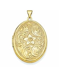 14k Gold Floral Heart Locket