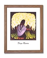 Diego Rivera Spanish Girl Woman Flower Home Decor Wall Picture Oak Framed Art Print