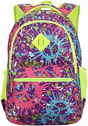 Colorful Kids Cute Backpack Girls Elementary School Bookbag Yellow Purple