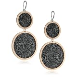 hammered silver earrings REBECCA Half Moon Rose Gol