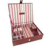 Coffret &agrave; Bijoux / Vide-Poches "Lafayette" marron rouge