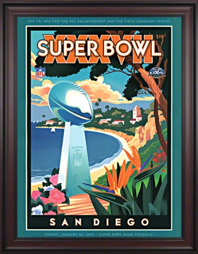 Framed Canvas 36 x 48 Super Bowl XXXVII Program Print | Details: 2003, Buccaneers vs Raiders