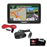 Garmin dezl 560LMT 5-Inch Widescreen Bluetooth Portable Trucking GPS Navigator with Lifetime Map & Traffic Updates with 12-Volt 4-Way Adapter + Max Professional Microfiber Easy Shammy + RoadPro Extension Cord with Cigarette Lighter Plug