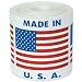 Aviditi USA304 Patriotic Label, "Made in U.S.A.", 2" Length x 2" Width, Red/Blue on White (Roll of 500)