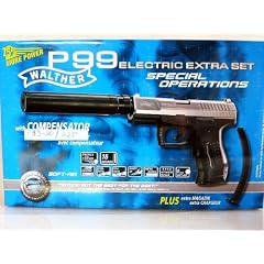 S25 WALTHER P99 ELECTRIC EXTRA SET!! SOFTAIR WAFFE PISTOLE ELEKTRISCH!! + SCHUTZBRILLE + KUGELN + EXTRA MAGAZIN