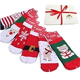 DYSONGO 子供 赤ちゃん用 クリスマス ソックス 靴下 クリスマスギフト 男女兼用 可愛い 冬の靴下 6ペア/ロット (3-6 嵗)