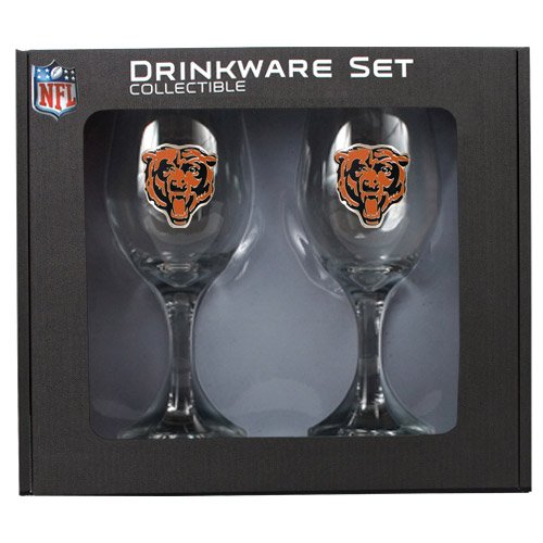 NFL Chicago Bears 14-Ounce Wine Glass (Set of Two)