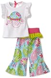 Mud Pie Baby-girls Newborn Lily Pad Turtle Top and Yoga Pant