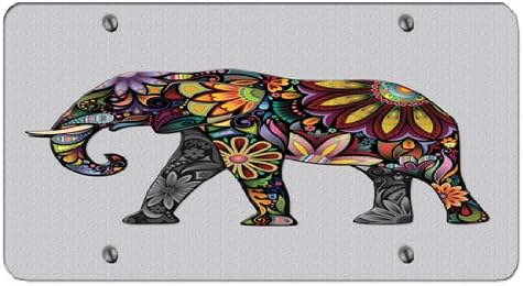 Elephant Artistic Texture - Car Tag License Plate