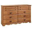South Shore 3232011 Prairie Collection 8-Drawer Triple Dresser, Country Pine