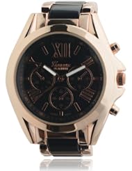 Brinley Co. Womens Roman Numeral Metal Link Watch