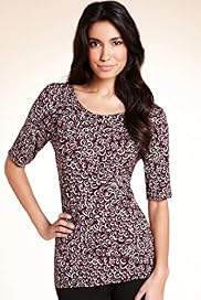 Scoop Neck Short Sleeve Animal Print Top