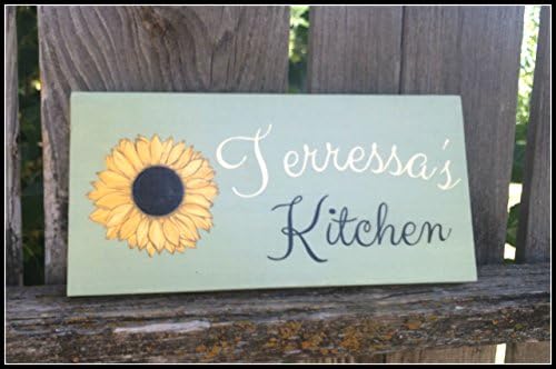 5.5 X 11 Custom kitchen sign- housewarming gift- Christmas gift- home décor- Sunflower- custom wood sign- Wooden sign personalized- home décor- Personalized gift *FREE SHIPPING!*