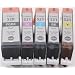 Multipack von Canon f�r Pixma MP 640 ( 5x Patronen - 1x Bk breit,1x BK schmal,1xC,1xM,1x Y) MP640 Druckerpatronen