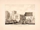 1843 Zinc Lithograph Childrey Church Relton Cemetery Fynderne Kingeston England - Original Lithograph