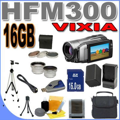 Canon VIXIA HF M300 HD Dual Flash Memory Camcorder w/15x Optical Zoom BigVALUEInc Accessory Saver 16GB BP819 Battery/Charger Filter/Lens HD Bundle Canon VIXIA HF M300 HD Dual Flash Memory Camcorder w/15x Optical Zoom BigVALUEInc Accessory Saver 16GB BP819 Battery/Charger Filter/Lens HD Bundle