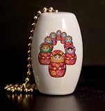 Russian Nesting Dolls Porcelain Fan / Light Pull