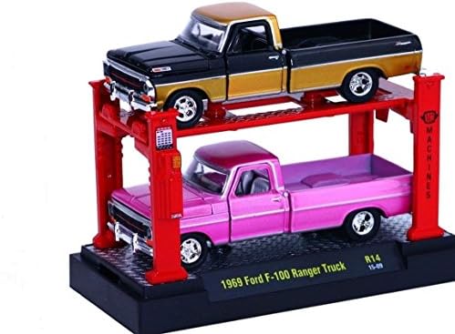 M2 Machines Auto-Lift 2 pack 1969 Chevrolet Camaro SS 350 (Green & Silver)