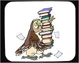 Mouse Pad with books, librarian, owl, studying