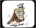 Mouse Pad with books, librarian, owl, studying