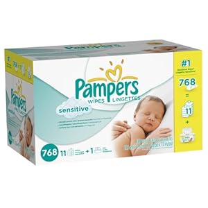 Pampers Sensitive Wipes 12x Box with Tub 768 Count