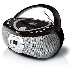 Coby CXCD230BLK Portable CD Player with AM/FM Stereo Tuner - Black/Silver