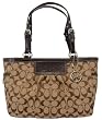 Women's Gallery Khaki/Chocolate Jacquard Tote: Khaki/Chocolate Tote