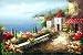 Free Shipping, Impression Mediterranean Landscape / Scenery, Sea View with Flowers and Architecture, Handmade Oil Painting on Canvas By the Artist of A2Z Fine Arts, Hand Signed, with Certificate of Authenticity, Large Size, 24 X 36, Framed / Stretched / Gallery Wrap, Ready to Hang, Perfect Wall Décor