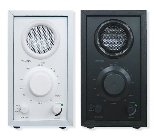 iPod用スロット　ミュージックウッドスピーカー 『ｉ－ｄｏｃｋ』　☆FM・AMラジオ付き！ブラック