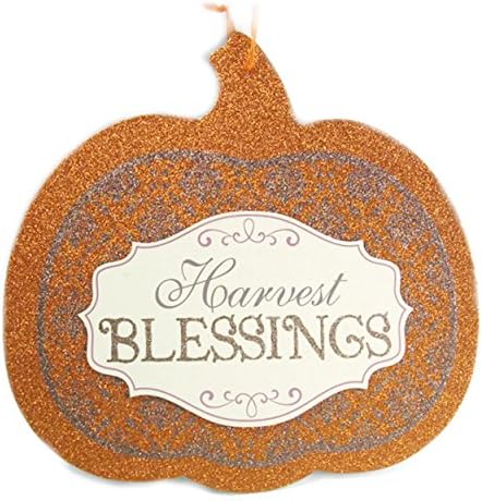 "Harvest Blessings" Decorative Pumpkin Shaped Wall/door Hanging Sign 11 1/2 In. X 11 1/4 In.