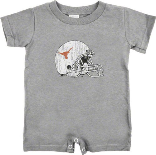 Texas Longhorns Grey Distressed Helmet Romper