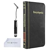 Eco-Fused Book Case for Samsung Galaxy Note 4 including Faux Leather Book Cover - Wallet Slots Inside - Vintage Look for Your Device - Also Includes Short Stylus / Microfiber Cleaning Cloth