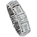 14k White Gold Extra Large Bar Link 8.75 in. Men's Bracelet, w/ 7.50 Carats Baguette, Brilliant Cut & Invisible Set Diamonds, 13/16 in. (21mm) wide-visli Cheap Deals