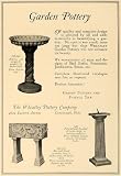 1924 Ad Wheatley Pottery Company Garden Decor Sundial – Original Print Ad