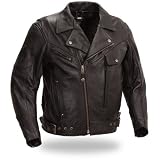 XPERT PERFORMANCE MENS BRANDO MOTORCYCLE LEATHER JACKET W/ 3 LEVEL ARMOR XPM286-NKDZ SIZE 3XL