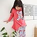 Molil Kids Girls Long Sleeve Irregular Hem Floral Shirt Pants Outfits Set Red Medium