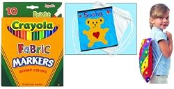 Design Your Own Teddy Bear Back Pack: Party Pak for 6 w/ Fabric Markers - fits up to 15" Stuffed Animals