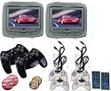 New Gray Pair Headrest 9" LCD Car Monitors with Region Free DVD player Sony Laser Reader USB SD and 32 Bit & 8 Bit Game disks and 6 game controllers USB SD MP3 RCA Video input & RCA Video OutPut!