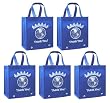 Reusable Grocery Tote Bags 5 Pack (Blue) World Thank You!