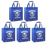Reusable Grocery Tote Bags 5 Pack (Blue) World Thank You! Reusable Grocery Tote Bags 5 Pack (Blue) World Thank You!